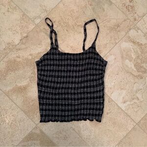 Hollister Navy and White Plaid Camisole